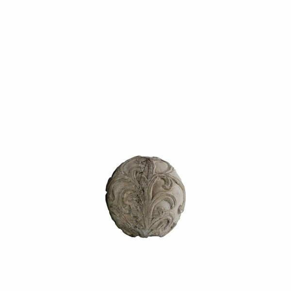 H2H Urban Trends Collection  Cement Ornamental Sphere With Embossed Swirl Design, Small - Gray H22674370